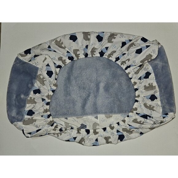 Levtex Baby Changing Pad Cover Soft Fleece Top Blue Gray Bears Mountains - Picture 4 of 8